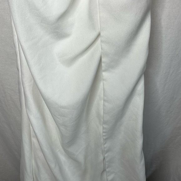 Katie May Come On Home NWT Twisted Strapless‎ Midi-Dress Ivory Satin Feel Small - Picture 4 of 9